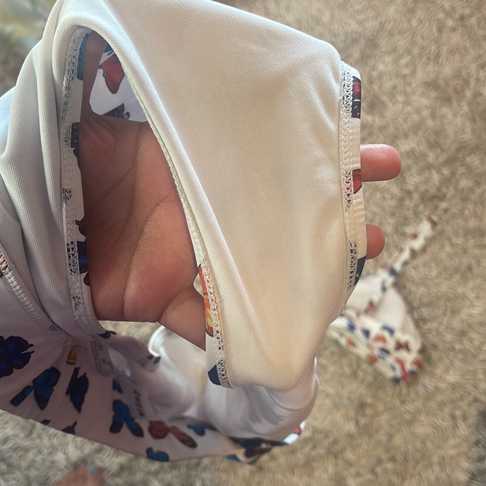 White multicolor butterfly high waisted bikini - Picture 3 of 3